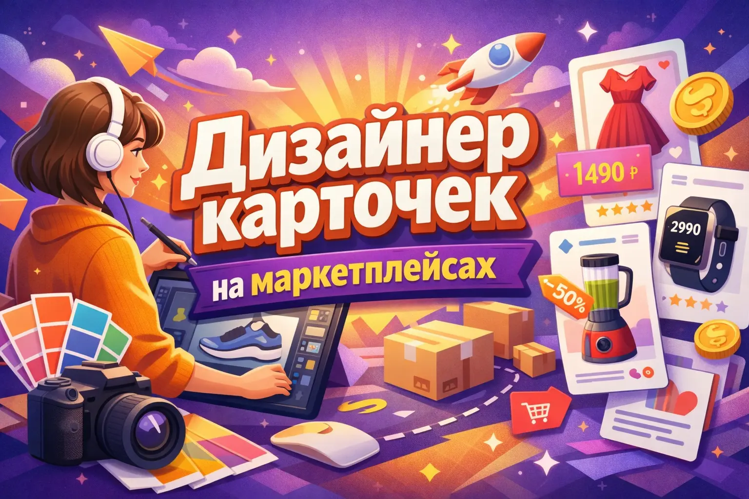 Дизайнер карточек на маркетплейсах — инфографика